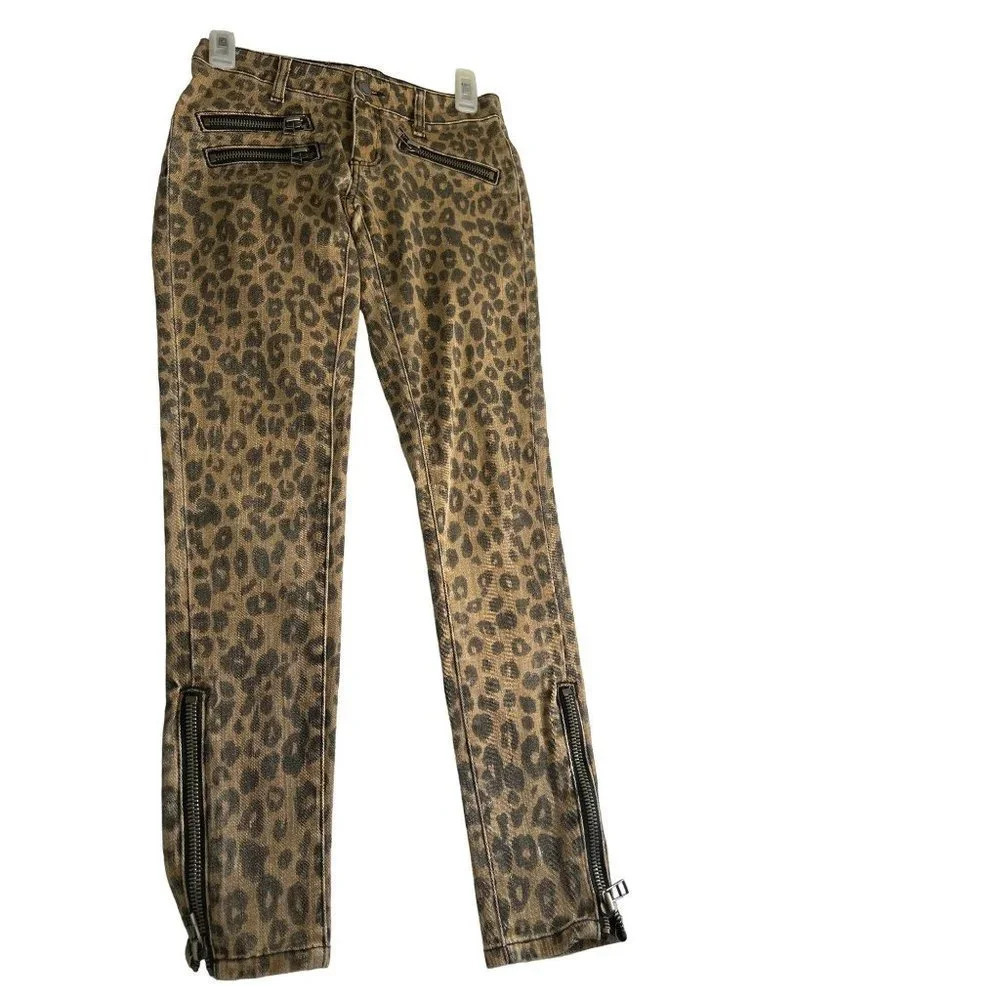 Carmar Los Angeles Womens Jr Animal Print Skinny Jeans Size 24